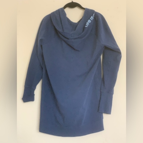 Life is good zip jacket hoodie blue oversized Size S - Picture 2 of 10